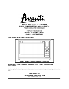 Manual Avanti POA8K3S Oven