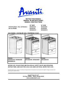 Mode d’emploi Avanti GR2012CB Cuisinière