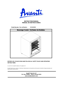 Manual Avanti BCA516SS Refrigerator