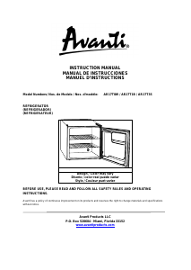Manual Avanti AR17T3S Refrigerator