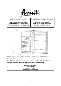 Manual de uso Avanti RMX45B3S Refrigerador