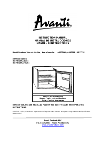 Manual Avanti AR17T0W Refrigerator