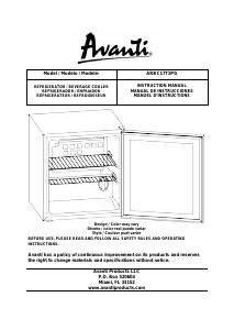 Manual Avanti ARBC17T2PG Refrigerator