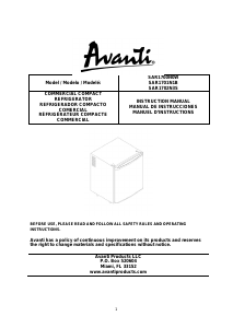 Manual de uso Avanti SAR1701N1B Refrigerador