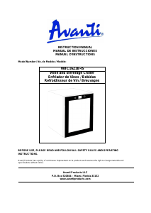 Manual Avanti WBC16Z1B-IS Refrigerator