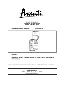 Manual de uso Avanti WDBMC800Q3S Dispensador de agua