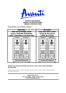 Manual Avanti WCV38DZ Wine Cabinet