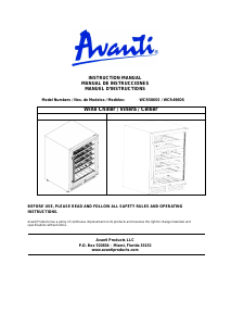 Handleiding Avanti WCR496DS Wijnklimaatkast