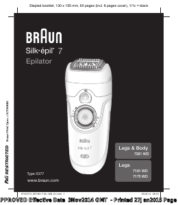 Εγχειρίδιο Braun 7175 WD Silk-epil 7 Αποτριχωτική μηχανή