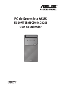 Manual Asus D320MT Computador de secretária