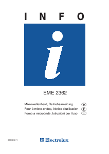 Mode d’emploi Electrolux EME2362 Micro-onde