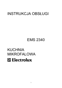 Instrukcja Electrolux EMS2340 Kuchenka mikrofalowa