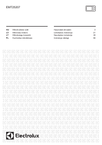 Vadovas Electrolux EMT25207OW Mikrobangų krosnelė
