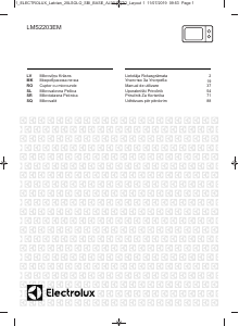 Rokasgrāmata Electrolux LMS2203EMX Mikroviļņu krāsns