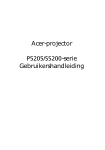 Handleiding Acer P5205 Beamer