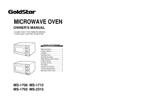 Manual Goldstar MS-1705 Microwave