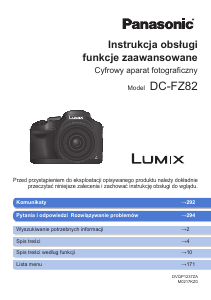 Instrukcja Panasonic DC-FZ82EB Lumix Aparat cyfrowy