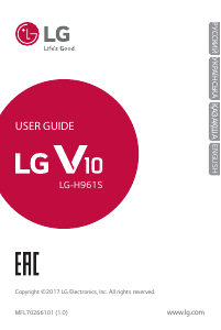 Посібник LG H961S V10 Мобільний телефон