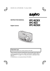 Manual Sanyo VPC-MZ3 Digital Camera