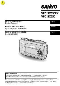 Manual Sanyo VPC-SX550 Digital Camera