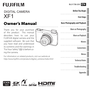 Manual Fujifilm XF1 Digital Camera