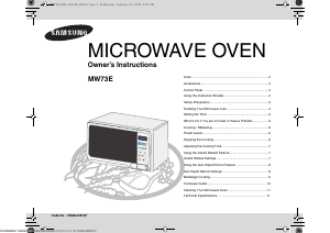 Manual Samsung MW73E-X Microwave