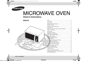 Manual Samsung MW87K-S Microwave