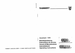 Mode d’emploi Tabbert Comtesse 570 (1995) Caravane