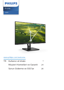 Kullanım kılavuzu Philips 242B1G B Line LED ekran