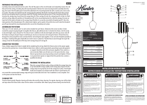 Manual de uso Hunter 19111 Vidria Lámpara