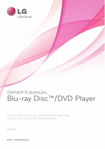 Manual LG BD690 Blu-ray Player