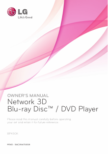 Manual LG BP430K Blu-ray Player