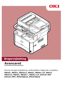 Brugsanvisning OKI MB471 Multifunktionsprinter