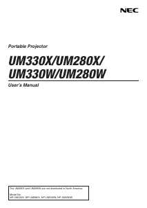 Manual NEC UM330X Projector
