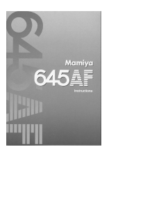 Handleiding Mamiya 645 AF Camera