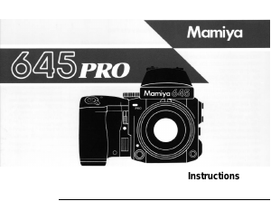 Handleiding Mamiya 645 Pro Camera