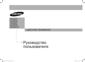 Руководство Samsung CS29A730EY Телевизор