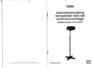 Handleiding Hema 81.03.9957 Terrasverwarmer