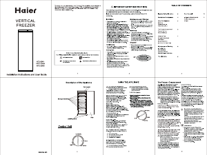 Bruksanvisning Haier HFZ-238G Frys