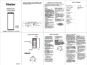 Manual Haier HFZ-238S Freezer
