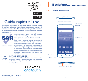 Manuale Alcatel 5070D Pop Star LTE Telefono cellulare