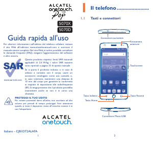 Manuale Alcatel 5070X Pop Star LTE Telefono cellulare