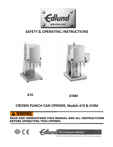 Manual Edlund 610 Can Opener