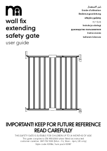 Manual Mothercare Wall Fix Extending Baby Gate