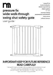 Manual Mothercare Pressure Fix Baby Gate
