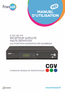 Mode d’emploi CGV E-SAT HD-W3 (Fransat) Récepteur numérique