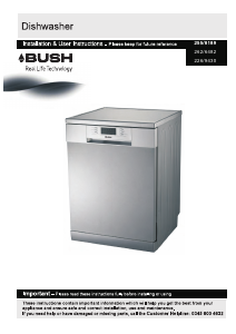 Manual Bush DWFS126B Dishwasher