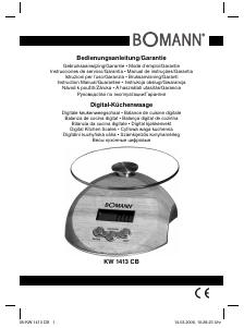 Instrukcja Bomann KW 1413 Cb Waga kuchenna