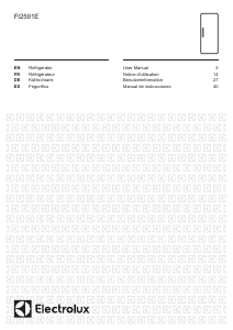 Manual de uso Electrolux FI2591E Refrigerador