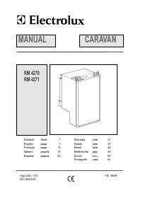 Manual de uso Electrolux RM 4271 Refrigerador